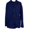 Veste homme laine des Pyrénées col tricot bleu marine
