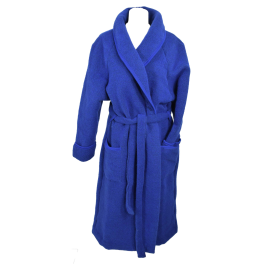 Robe de chambre laine et acrylique bleue
