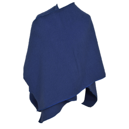 Cape poncho laine des Pyrénées bleu
