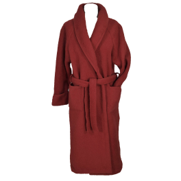 Robe de chambre laine des Pyrénées rouge bordeaux