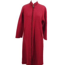 Robe d'hotesse zippée laine de Pyrénées griotte